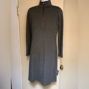 Women’s Ralph Lauren Gray Elbow Patch Zip Long Sleeve Dress Size 8